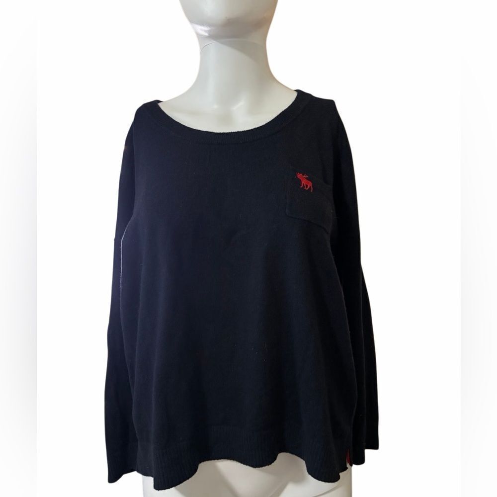 Abercrombie & Fitch Crew Neck Pullover Sweater Navy Blue Size Large